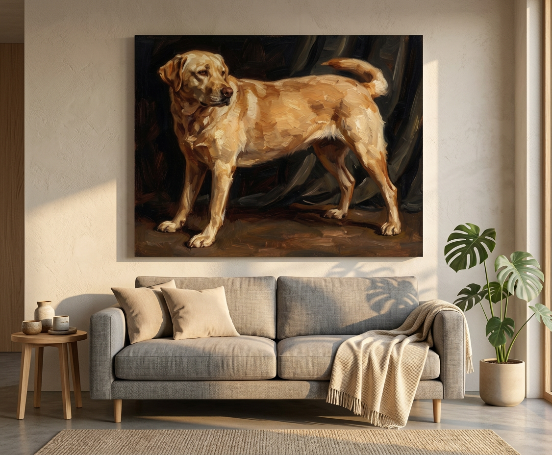 Canvas wrap in a modern living room